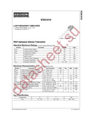 KSA1015GRTAM datasheet  